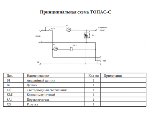 Монтажная схема Топас-С 9 Лонг